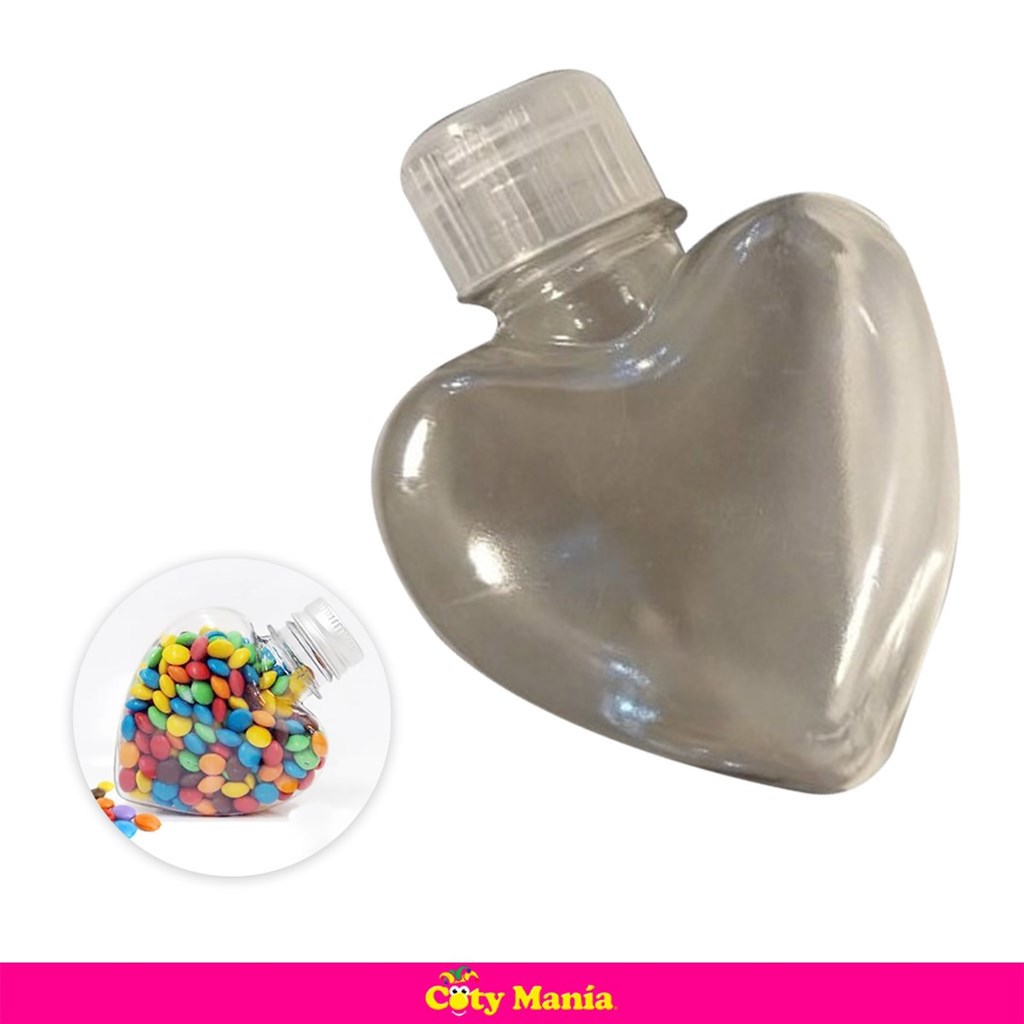 Frasco Plastico Corazón Tapa Cristal 125Cc