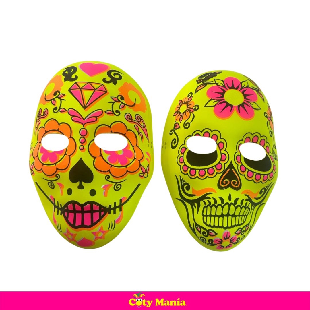 Careta Calavera Calaca Fluo