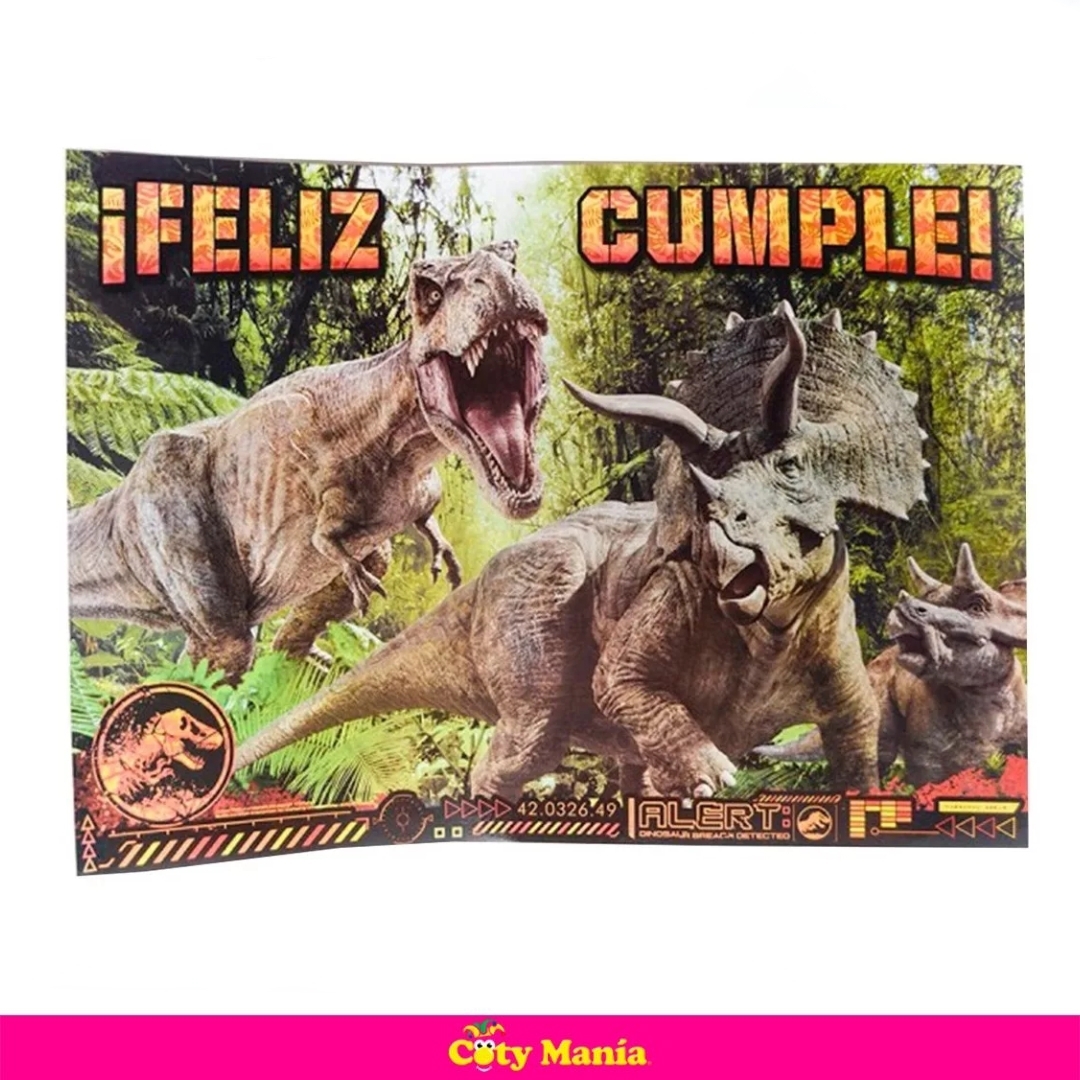 Poster Feliz Cumple Jurassic World Otero