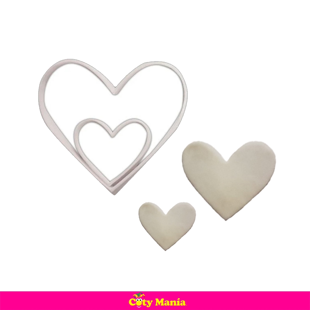 Cortante Plastico Corazón Kit X 2 Un