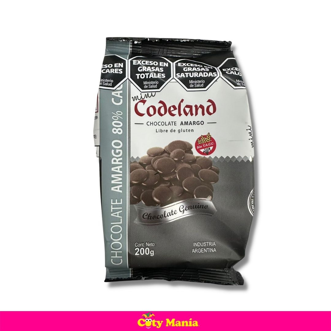 Chocolate Cobertura Amargo 80% Codeland 200 g
