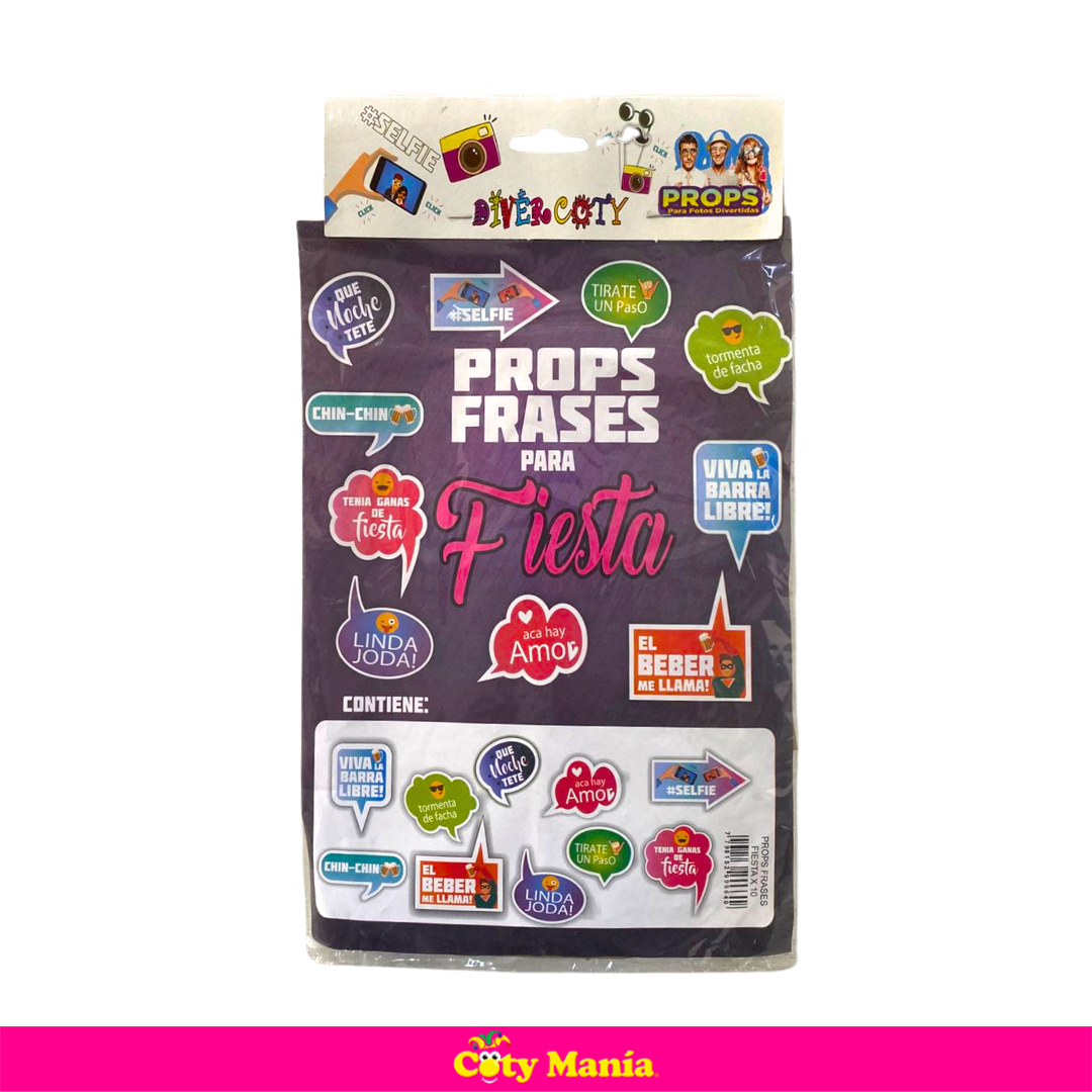 Props Photo Selfie Frases Para Fiesta X 10 Un