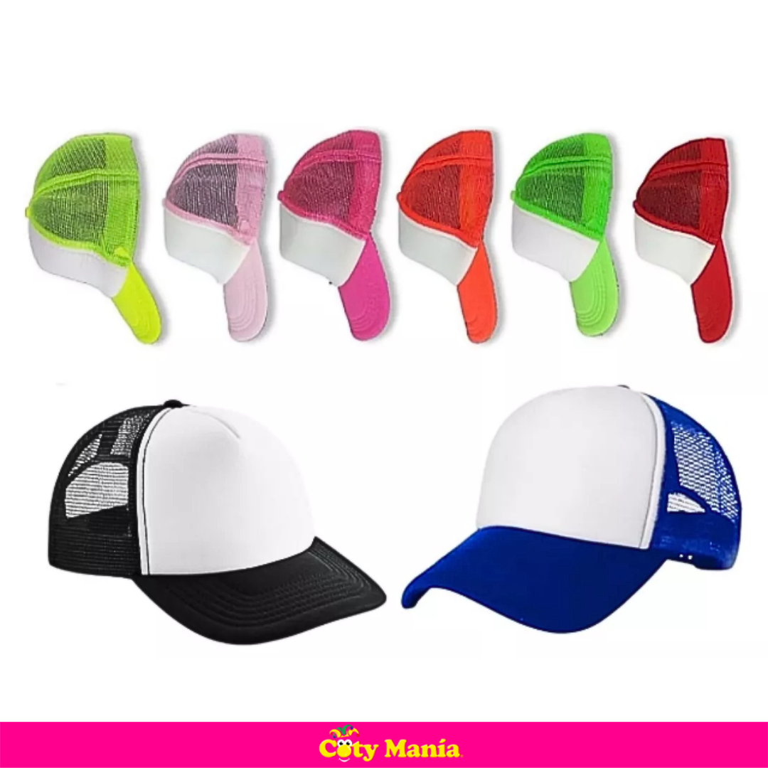 Gorro Visera Fluo Frente Blanca 8 Colores X 1
