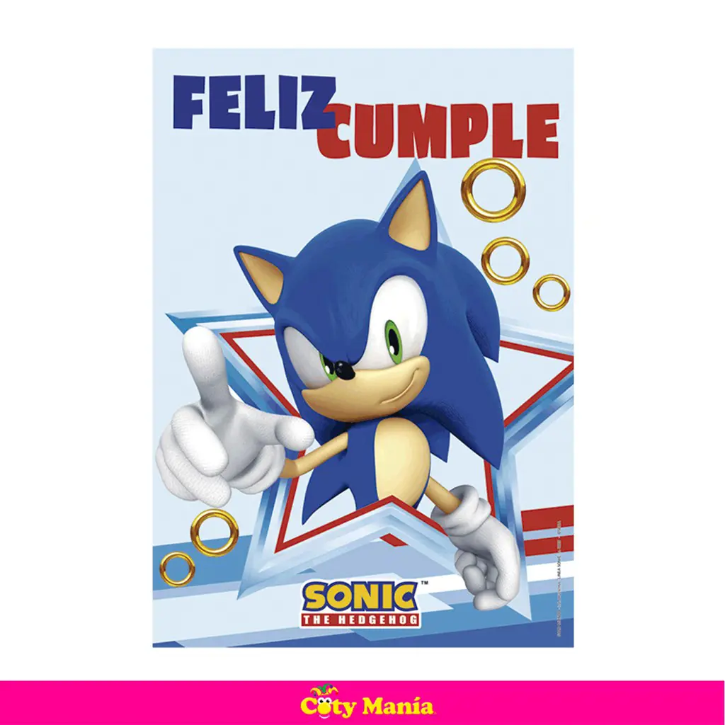 Combo Kit Cumpleaños Sonic El Erizo Fiesta - Ciudad Cotillón