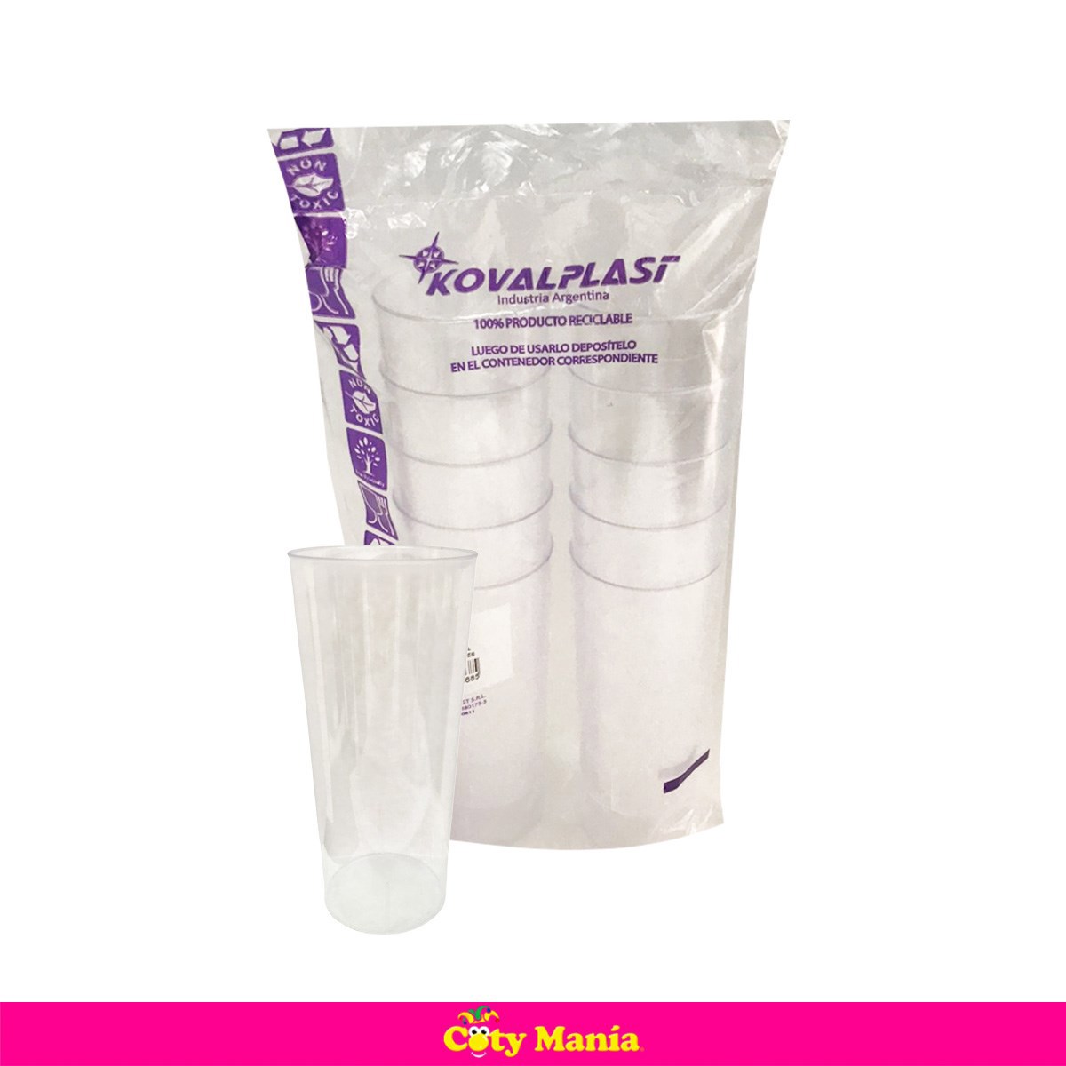 Vaso Trago Largo PP Flexible Traslucido Koval x 10 Unidades