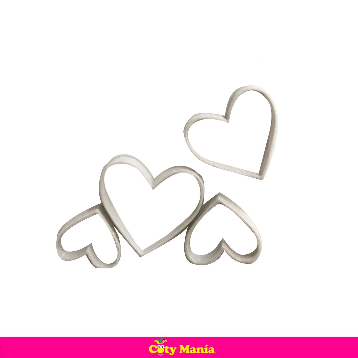 Cortante Plástico 3D Corazones 4 Unidades
