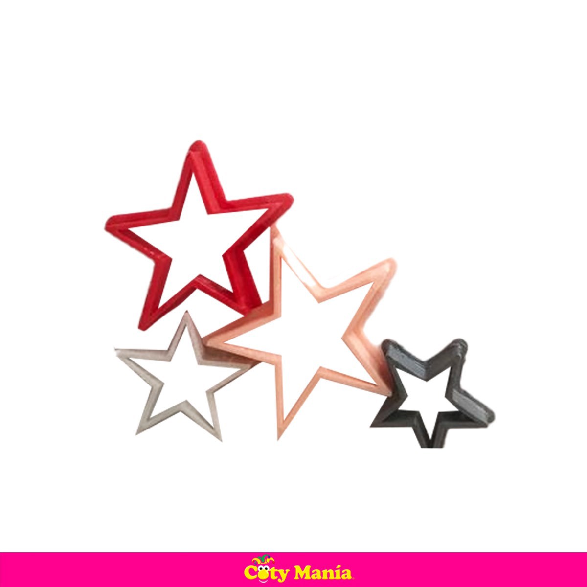 Cortante Plástico 3D Estrellas 4 Unidades
