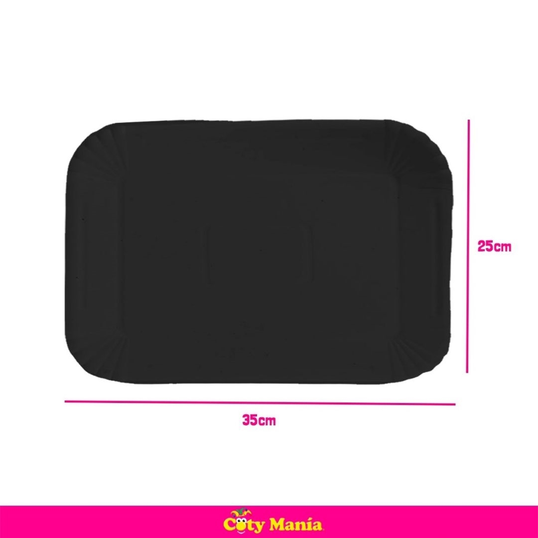 Bandeja Carton Blonda Rectangular Negro 25X35cm