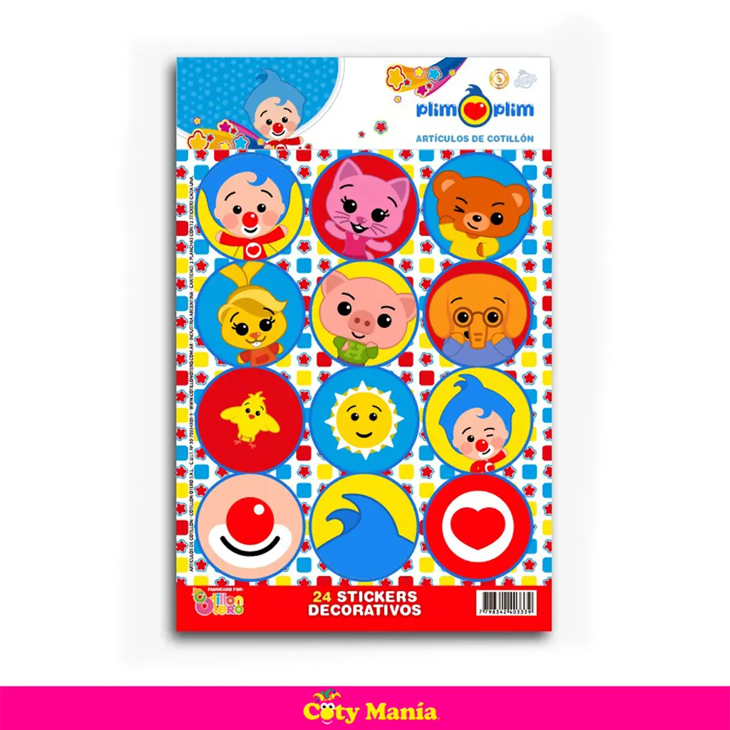 Coty Manía  Plancha De Stickers Para Cumpleaños X 24u - Stitch