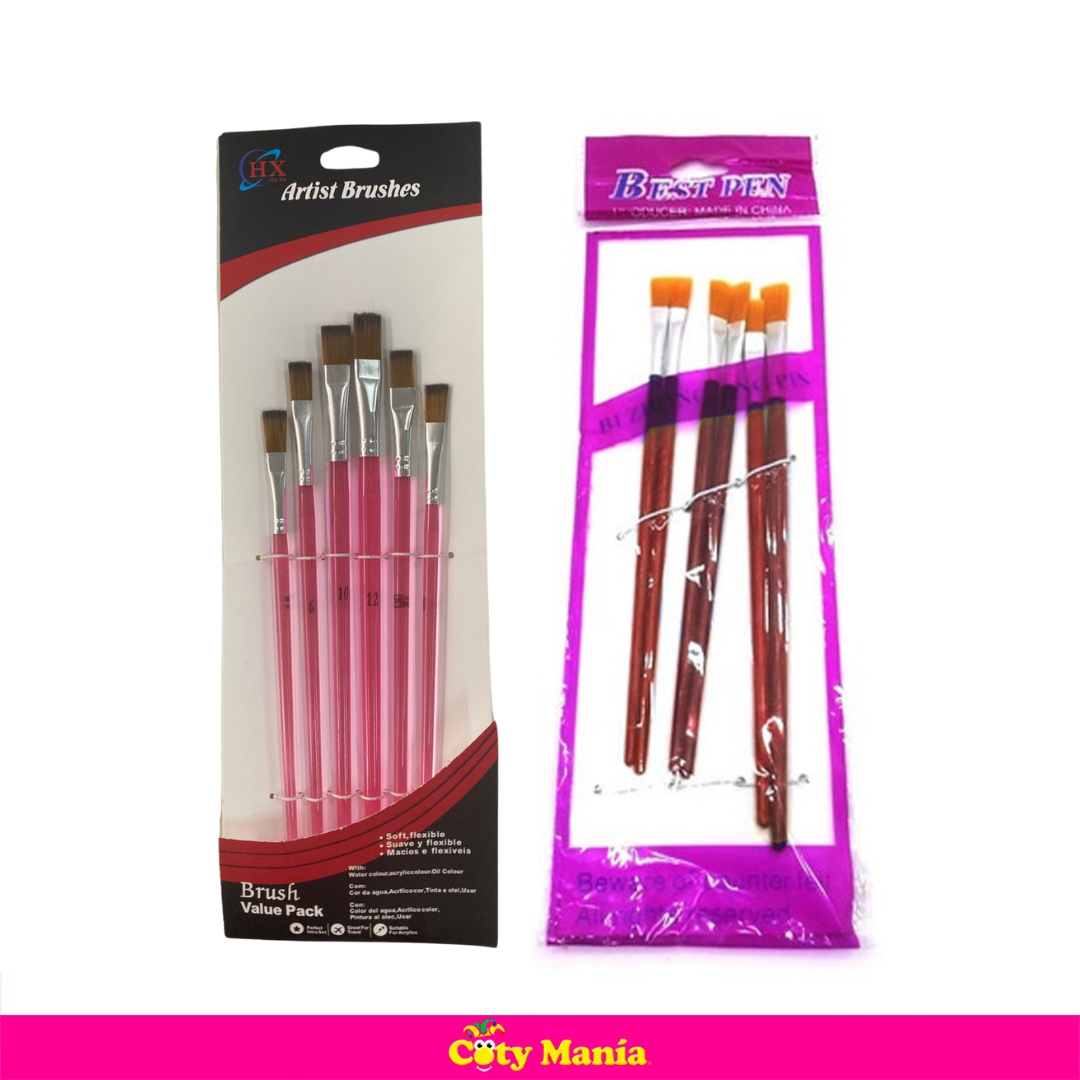 Set Pincel Chato X 6 Un