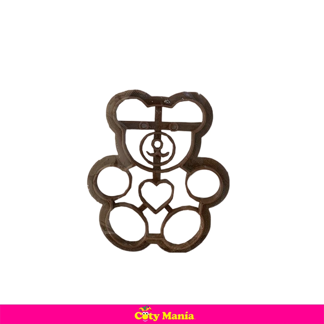 Cortante Plastico 3 D Oso Con Corazon