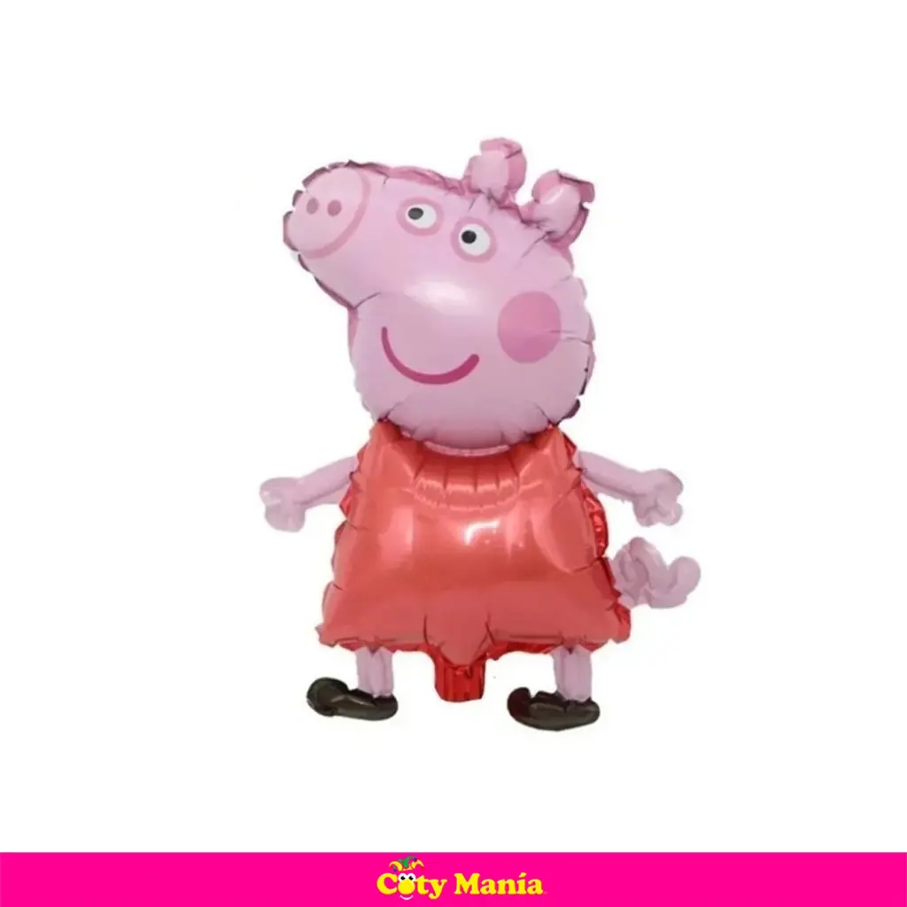 Coty Manía  Set De Globos Mama Peppa Pig Corazon Metalizado