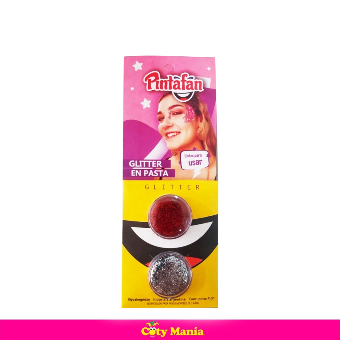 Glitter En Pasta Pintafan Rojo Y Plata