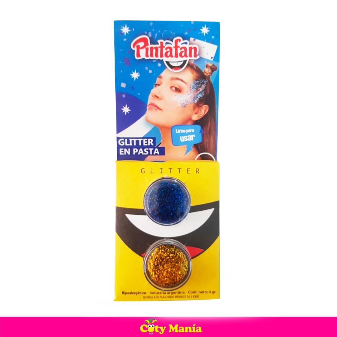 Glitter En Pasta Pintafan Azul Y Oro