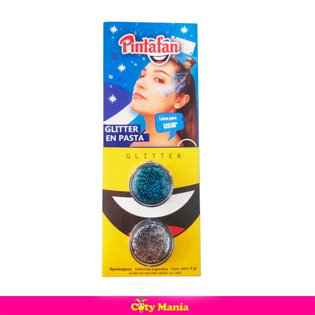 Glitter En Pasta Pintafan Turquesa Y Plata