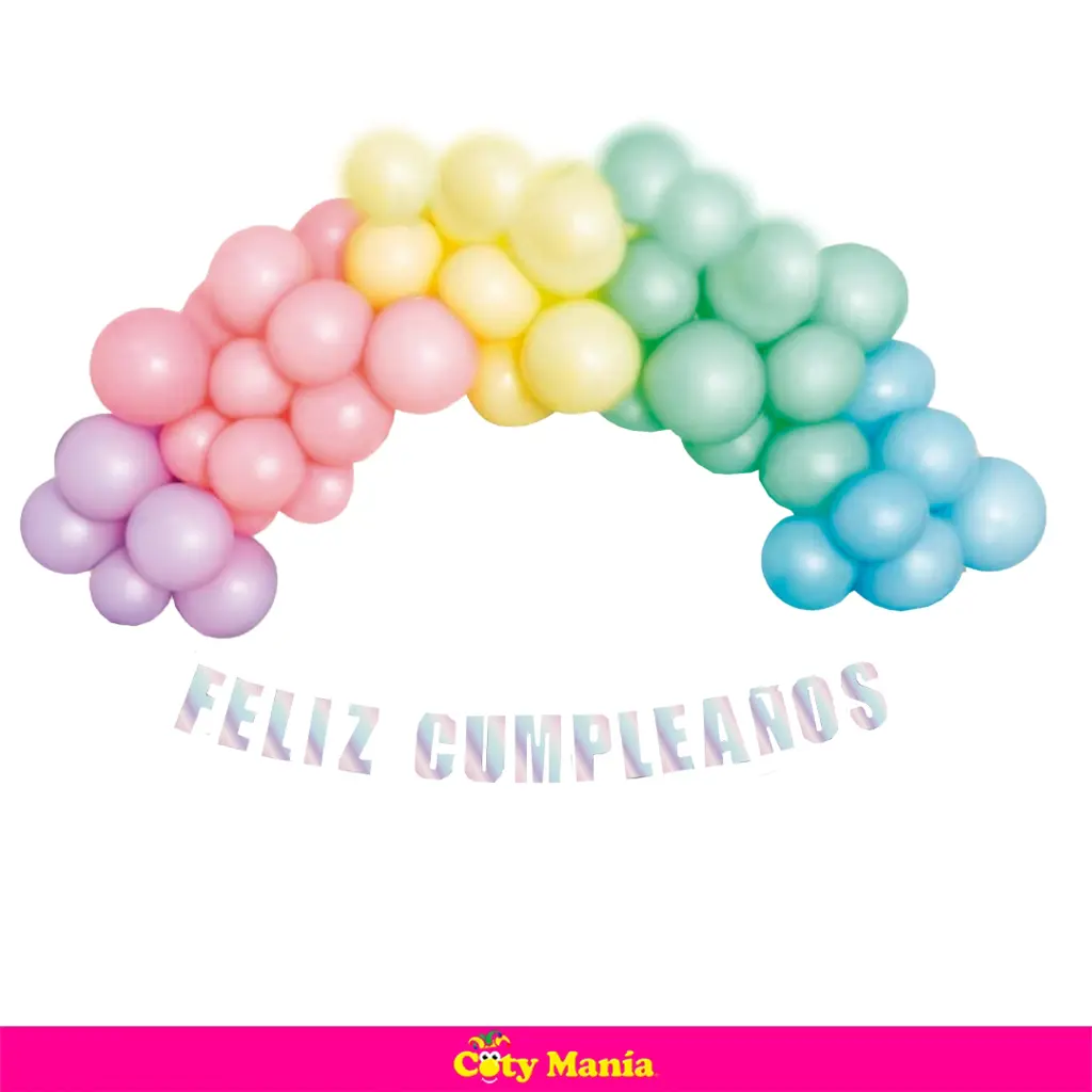 Guirnalda Feliz Cumpleaños Con Globos 34PCS - Hiper Montigalá