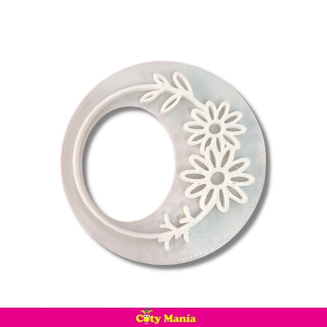 Sello Estampador Plastico Marco Floral