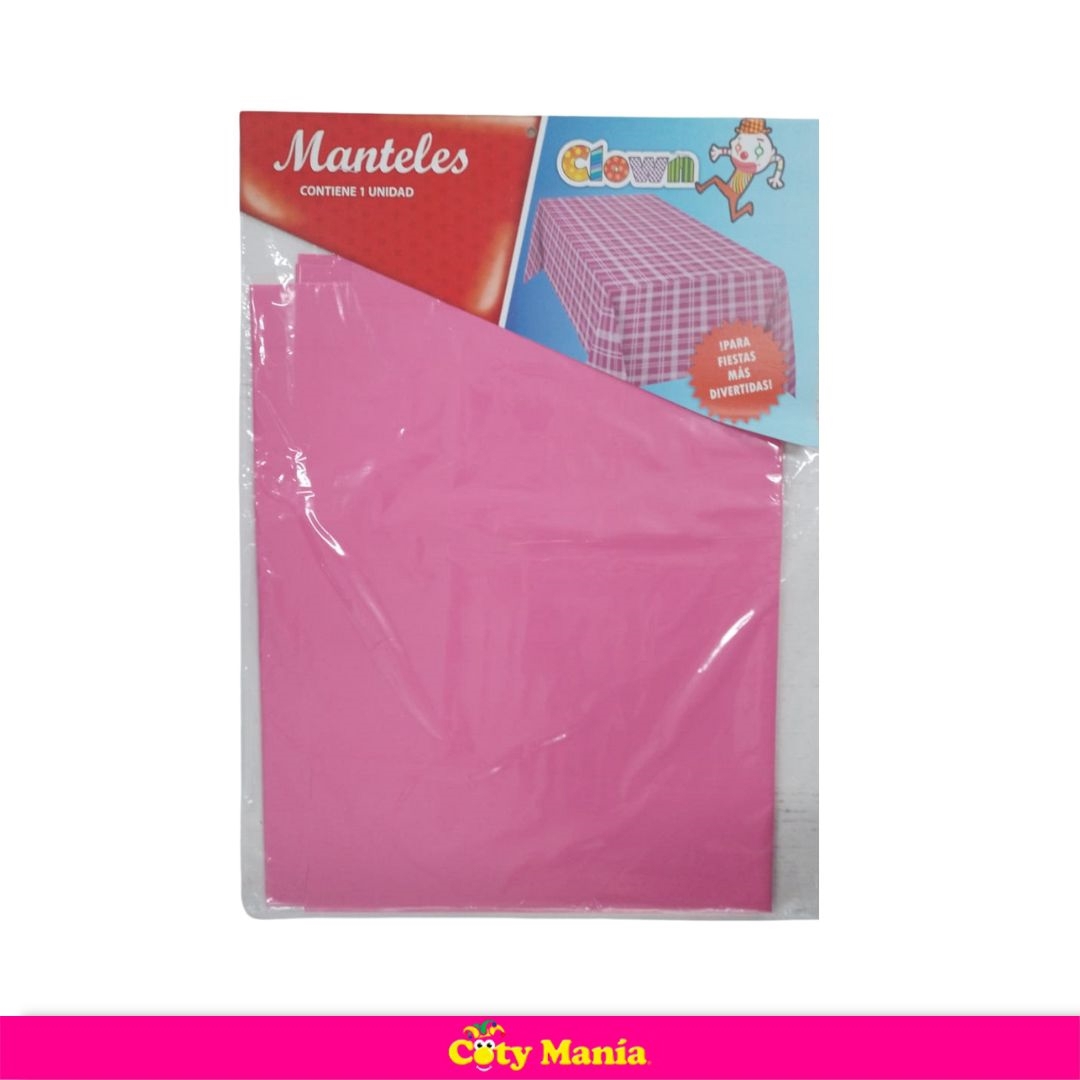 Mantel Rectangular Plastico Clown 1.00 X 1.80M Rosa