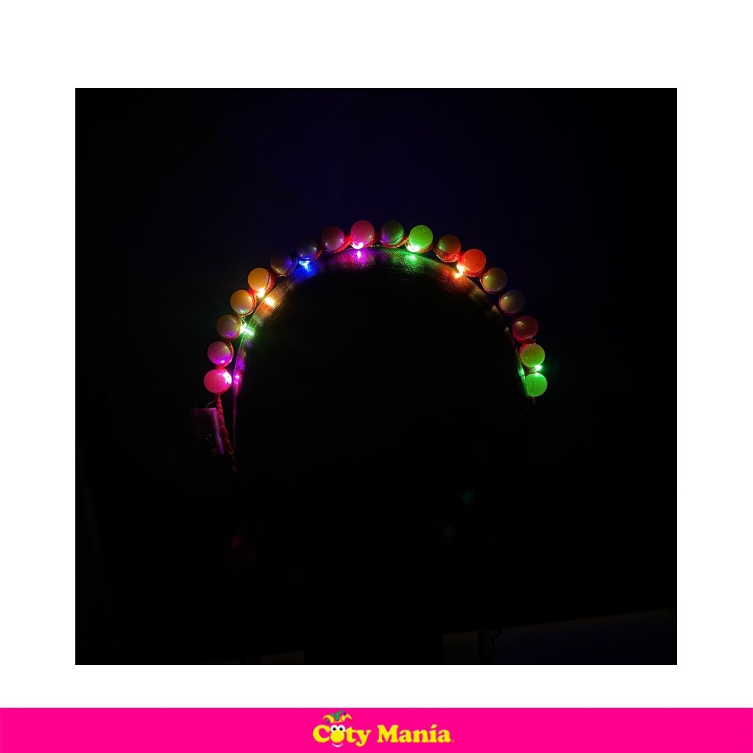 Vincha Luminosa Corona Perlas 6 Colores