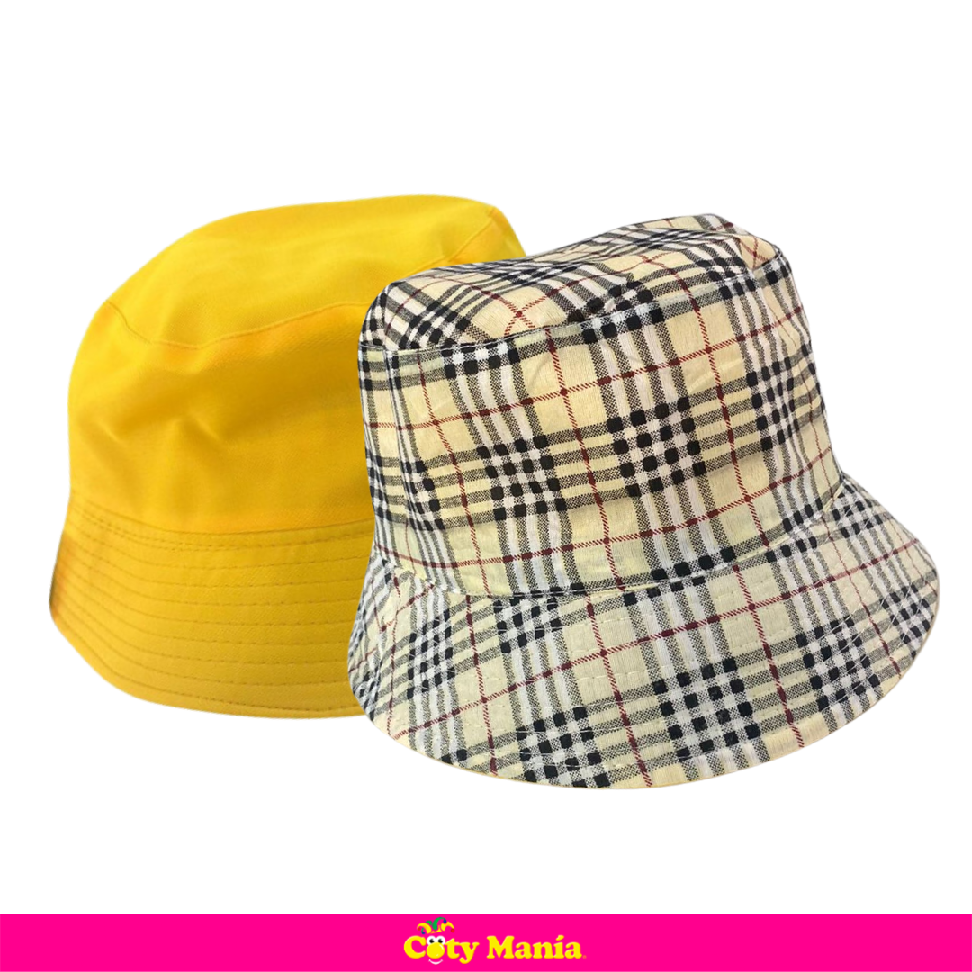 Piluso Reversible Amarillo Fluo/Cuadrille