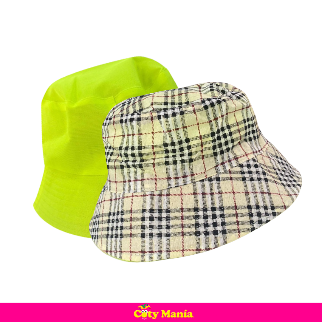 Piluso Reversible Verde Fluo/Cuadrille