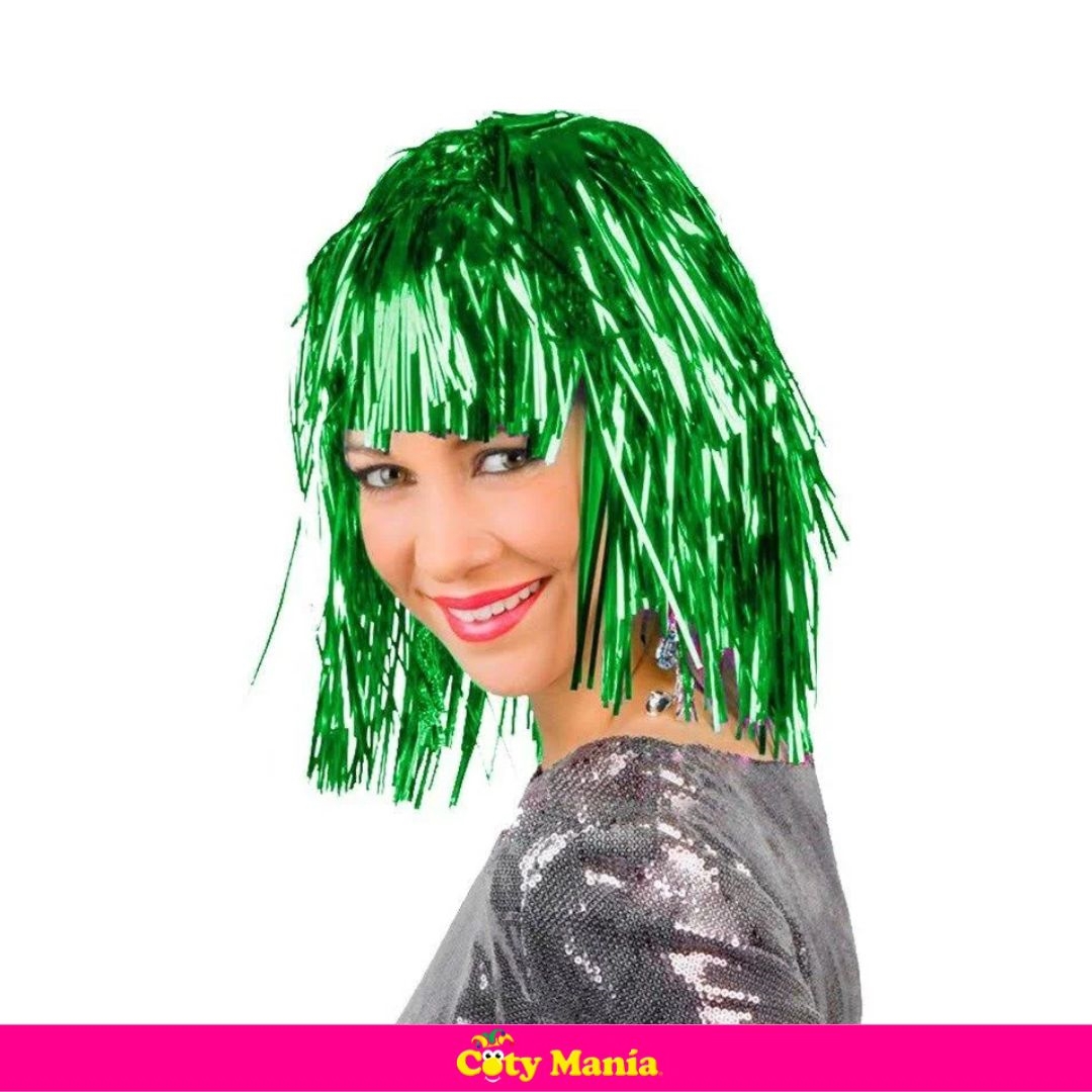Peluca Metalizada Verde