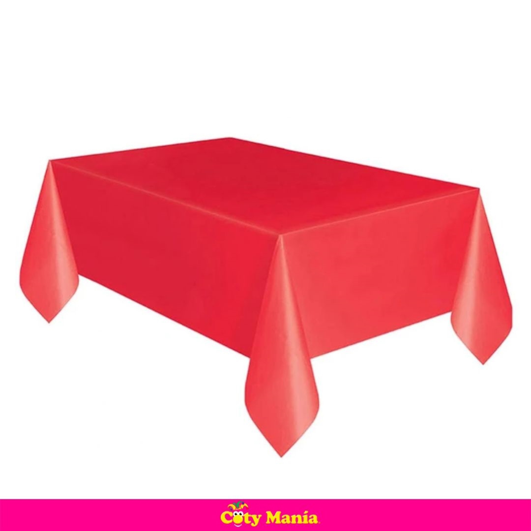 Mantel Rectangular Plastico 1.00 X 1.80 Rojo