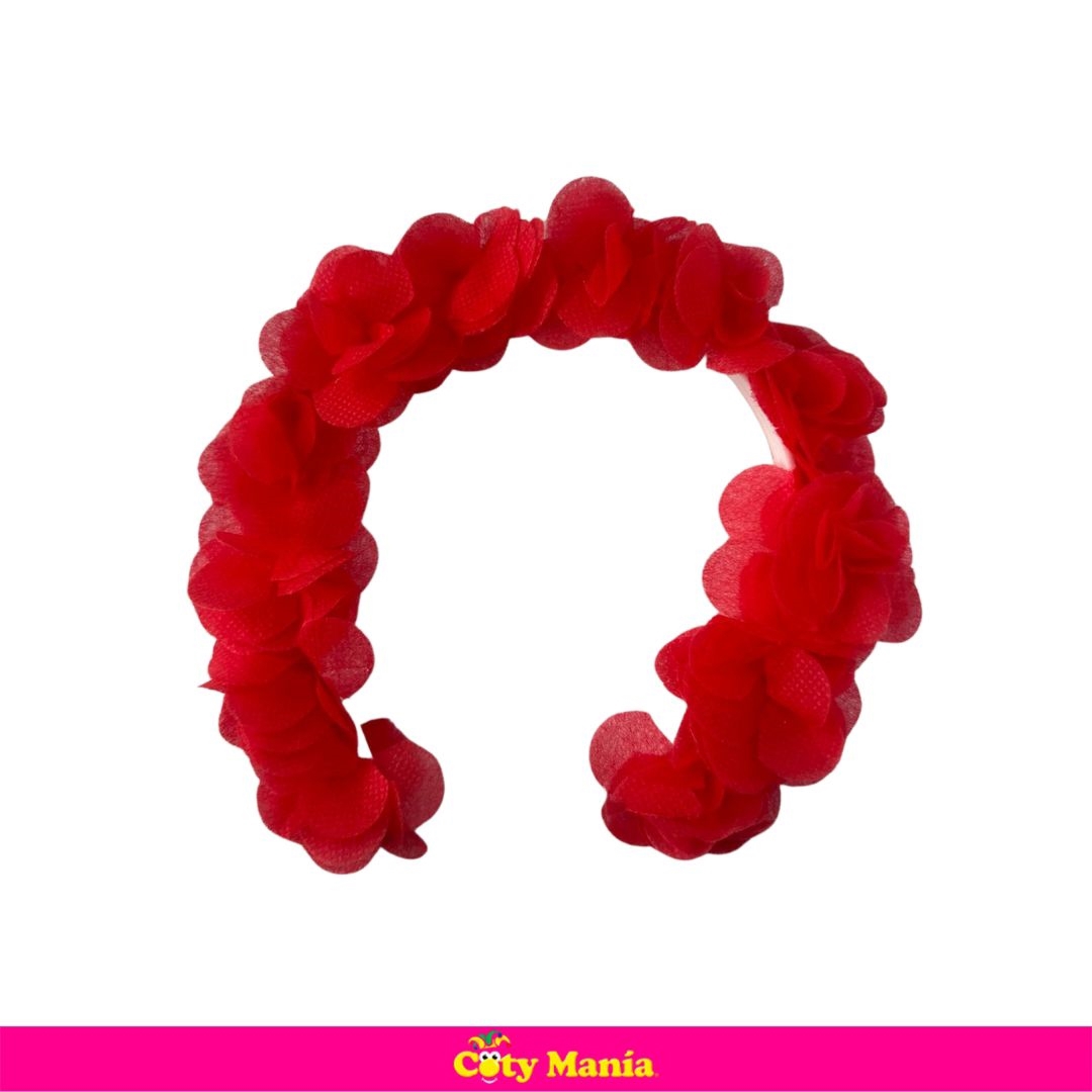 Vincha Flor Primavera Roja x 1