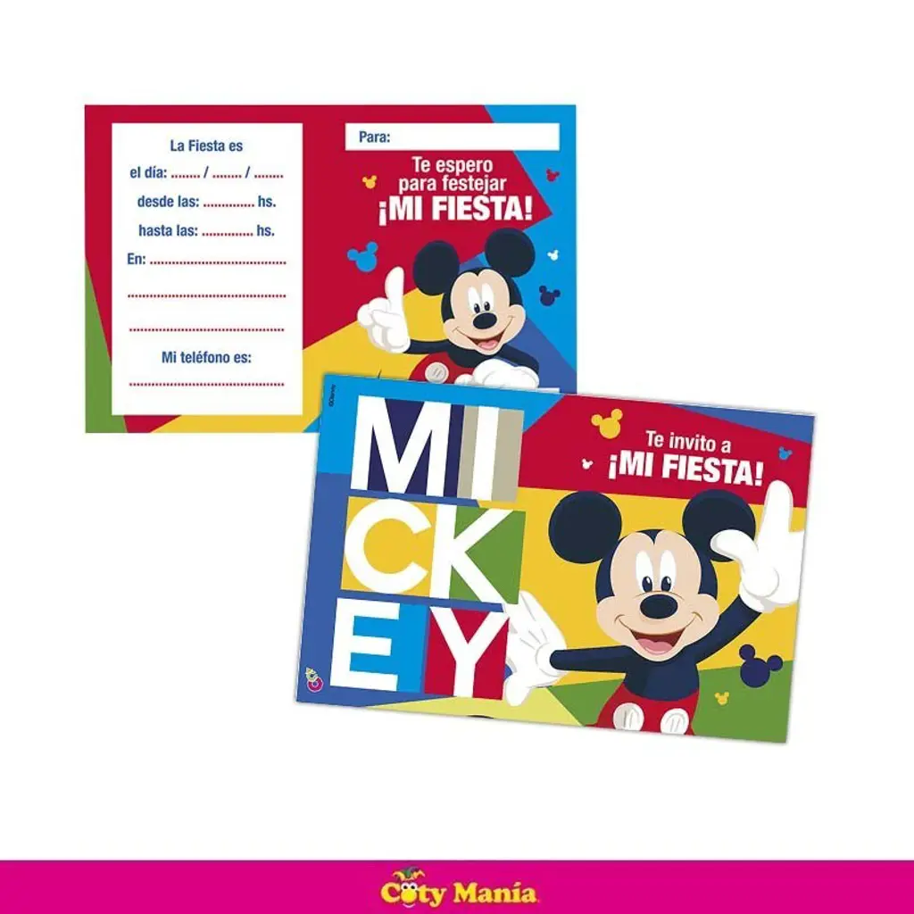 Combo Cumpleaños Mickey Mouse 10 Invitados Cotillón Otero