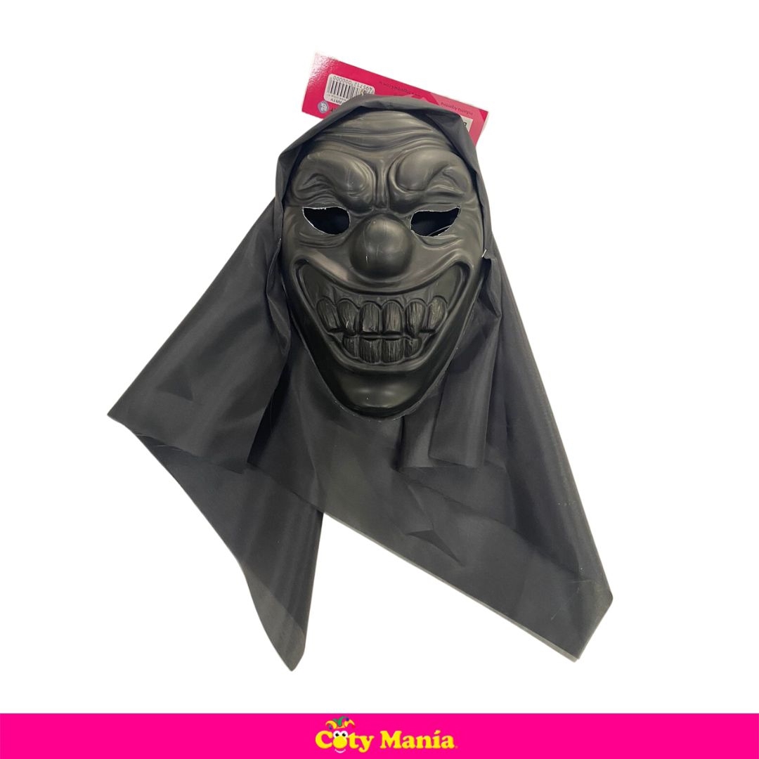 Careta Payaso Terror Total Black Con Tela x 1