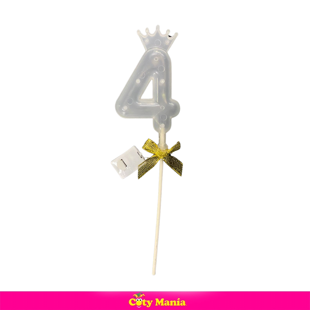 Vela Corona Luminosa Led Numero 4