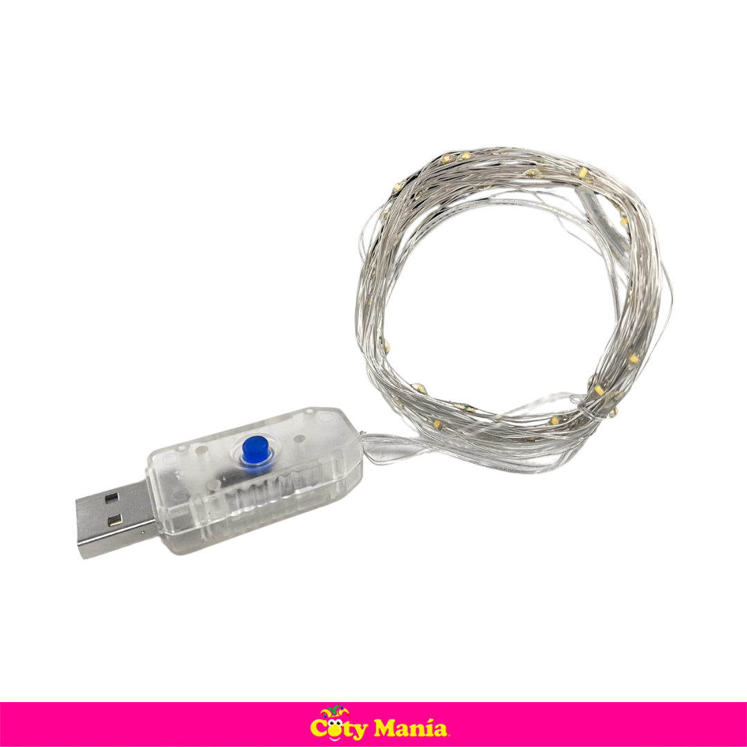 Tira Luminosa Led De Alambre 50 Luces Luz Fria x 1