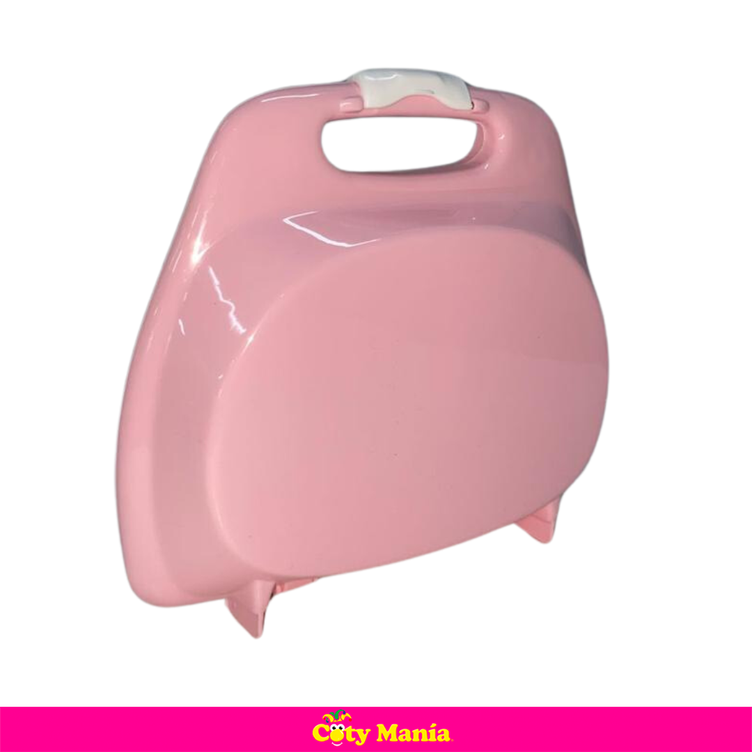 Lunchera Vianda Valija Grande Plastico Rosa Pastel x 1