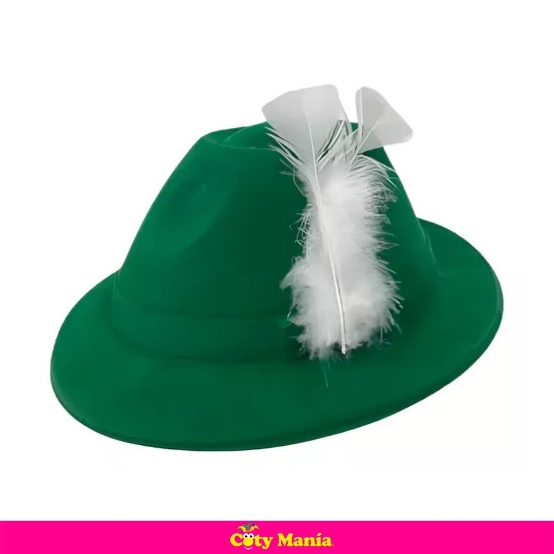 Gorro Tiroles Con Pluma Blanca