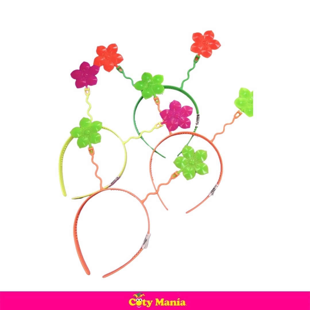 Vincha Resorte Flor Molding X 4 Un