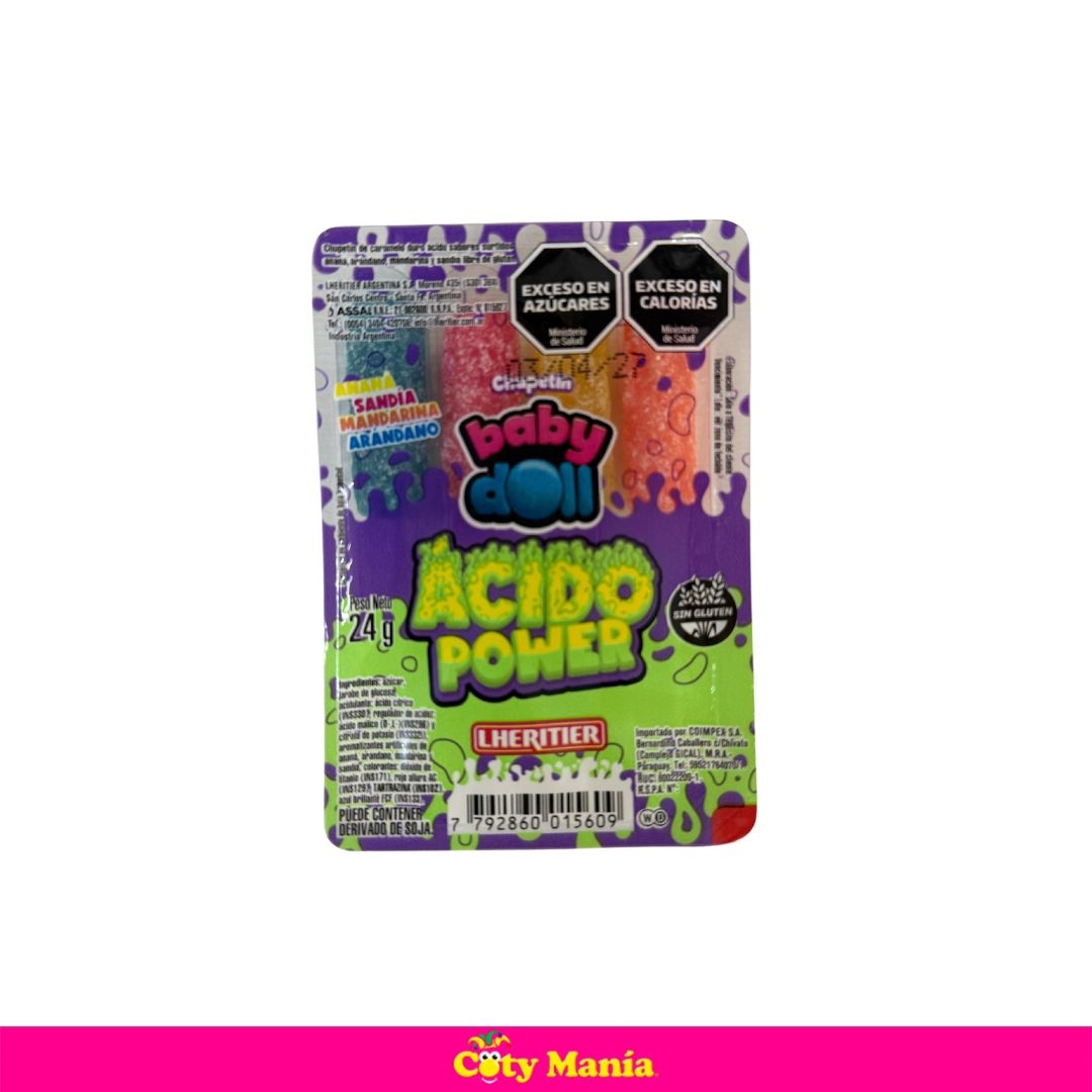 Chupetin Baby Doll Acido Power X 4 Un