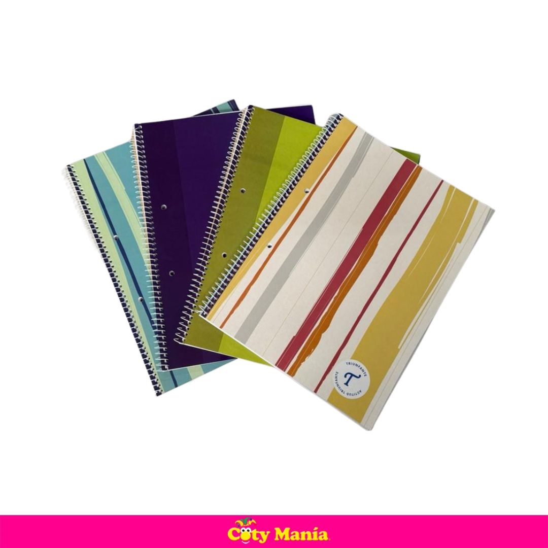 Cuaderno Rayado C/Espiral Triunfante Varios Motivos 80 Hojas