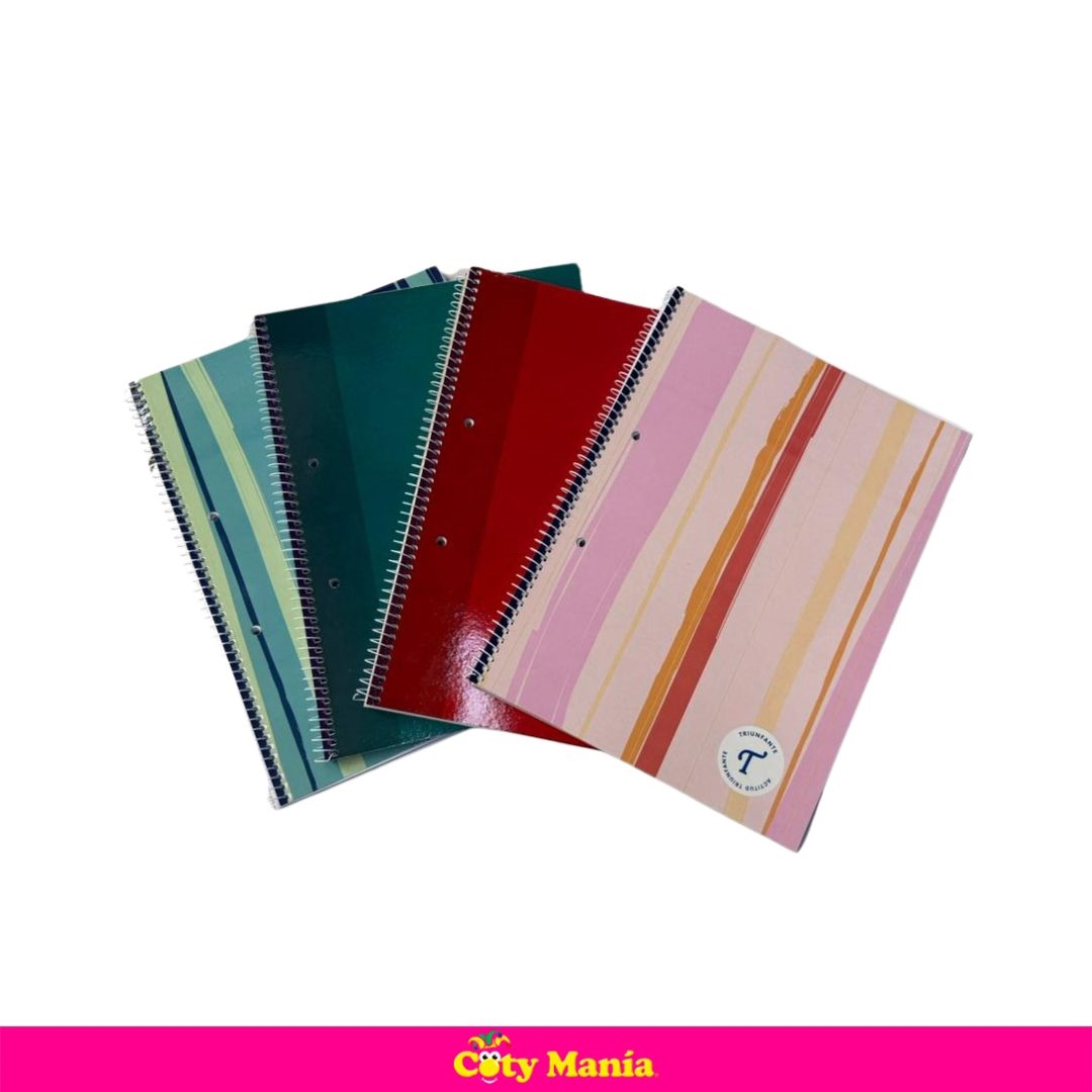 Cuaderno Cuadriculado C/Espiral Triunfante Varios Motivos 80 Hojas