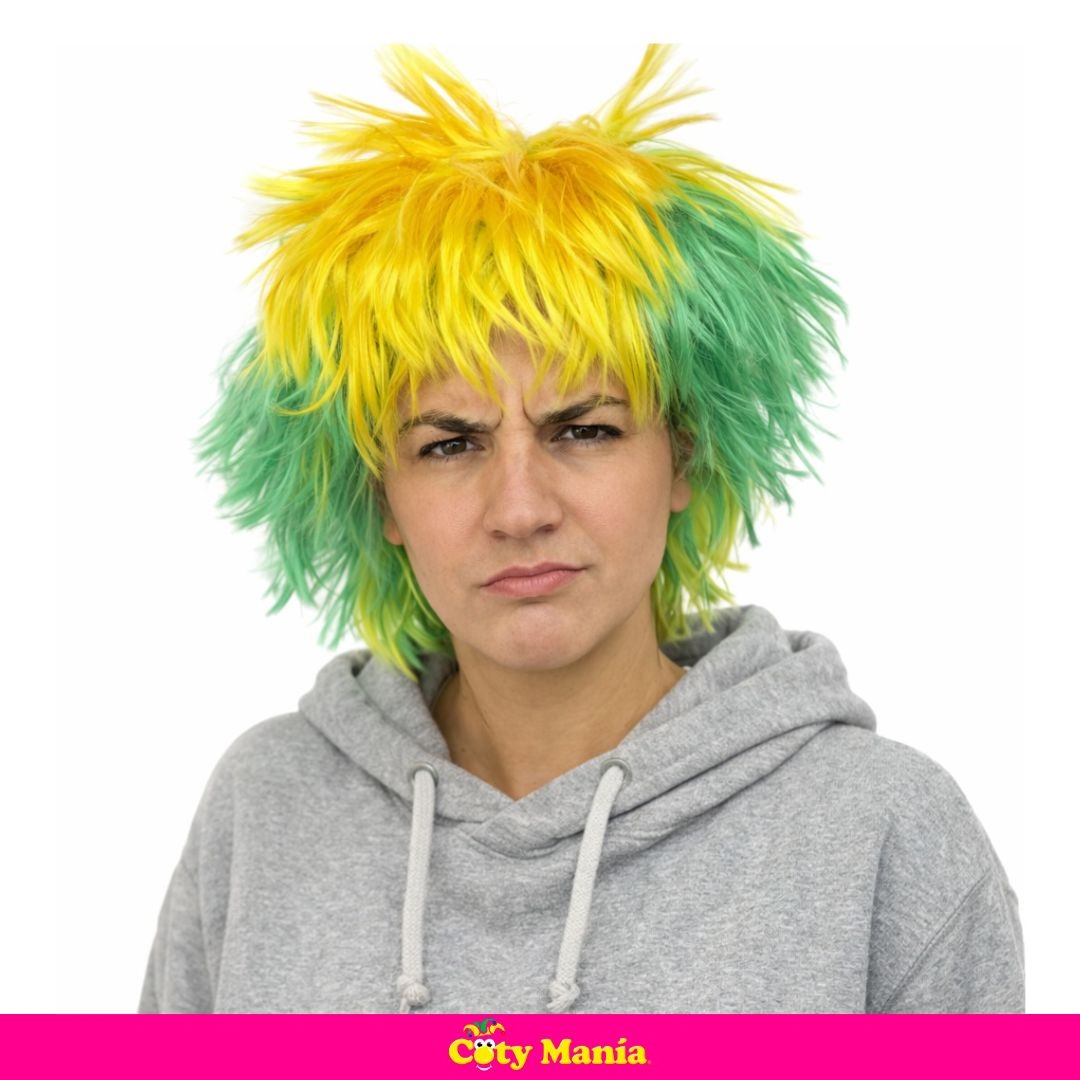 Peluca Punk Verde/Amarillo