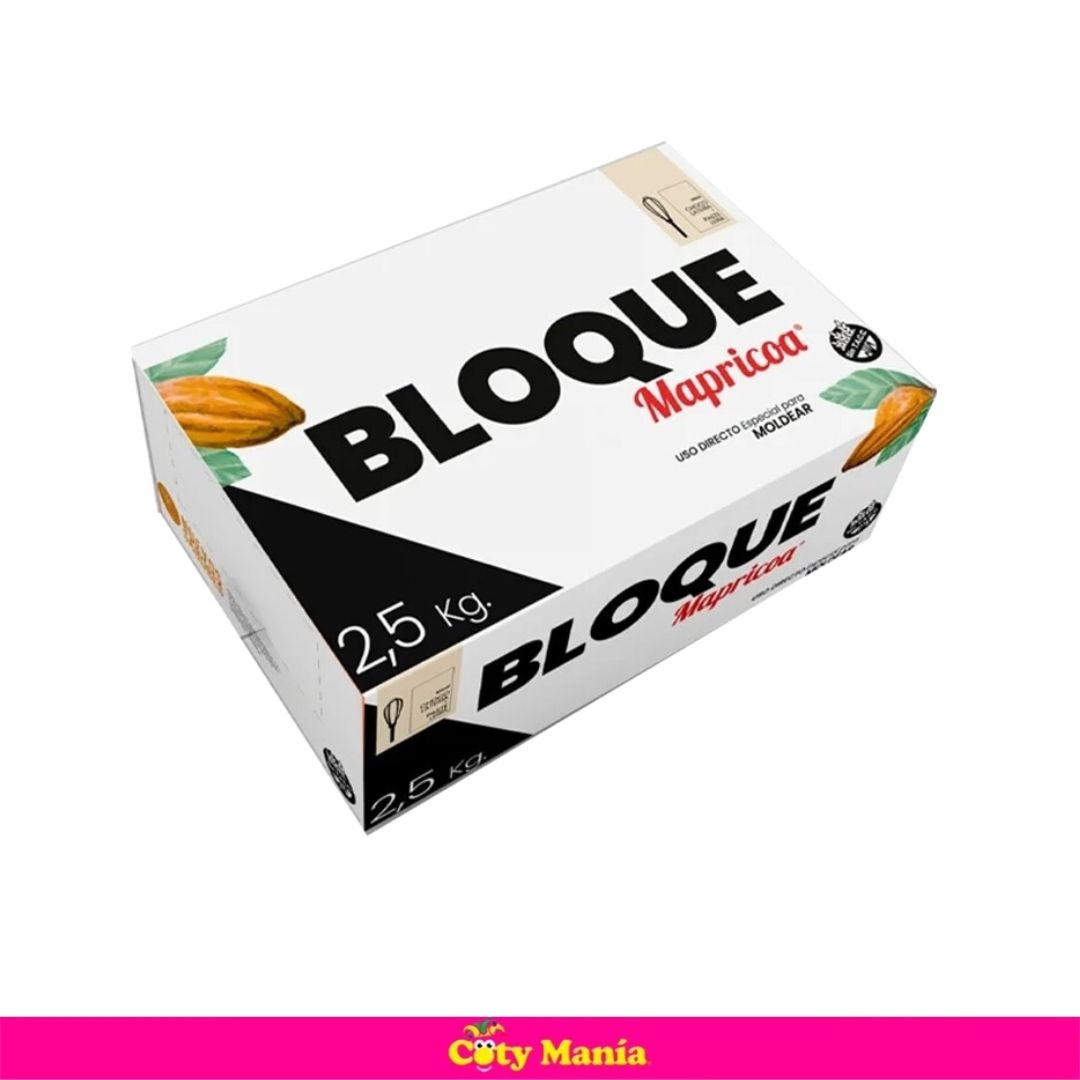 Chocolate Baño Mapricoa Blanco En Bloque 2.5 K