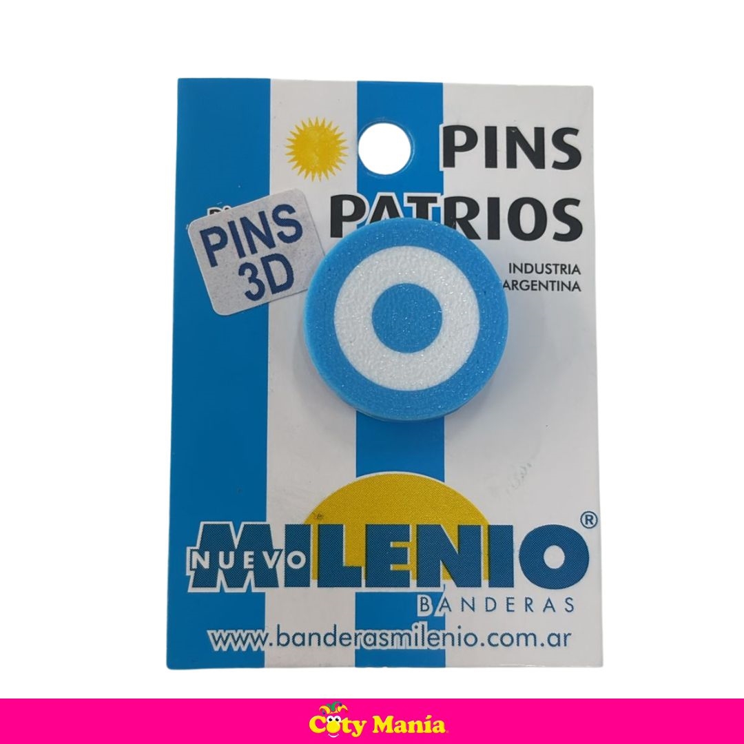 Escarapela Pins Plástico 3D Redonda