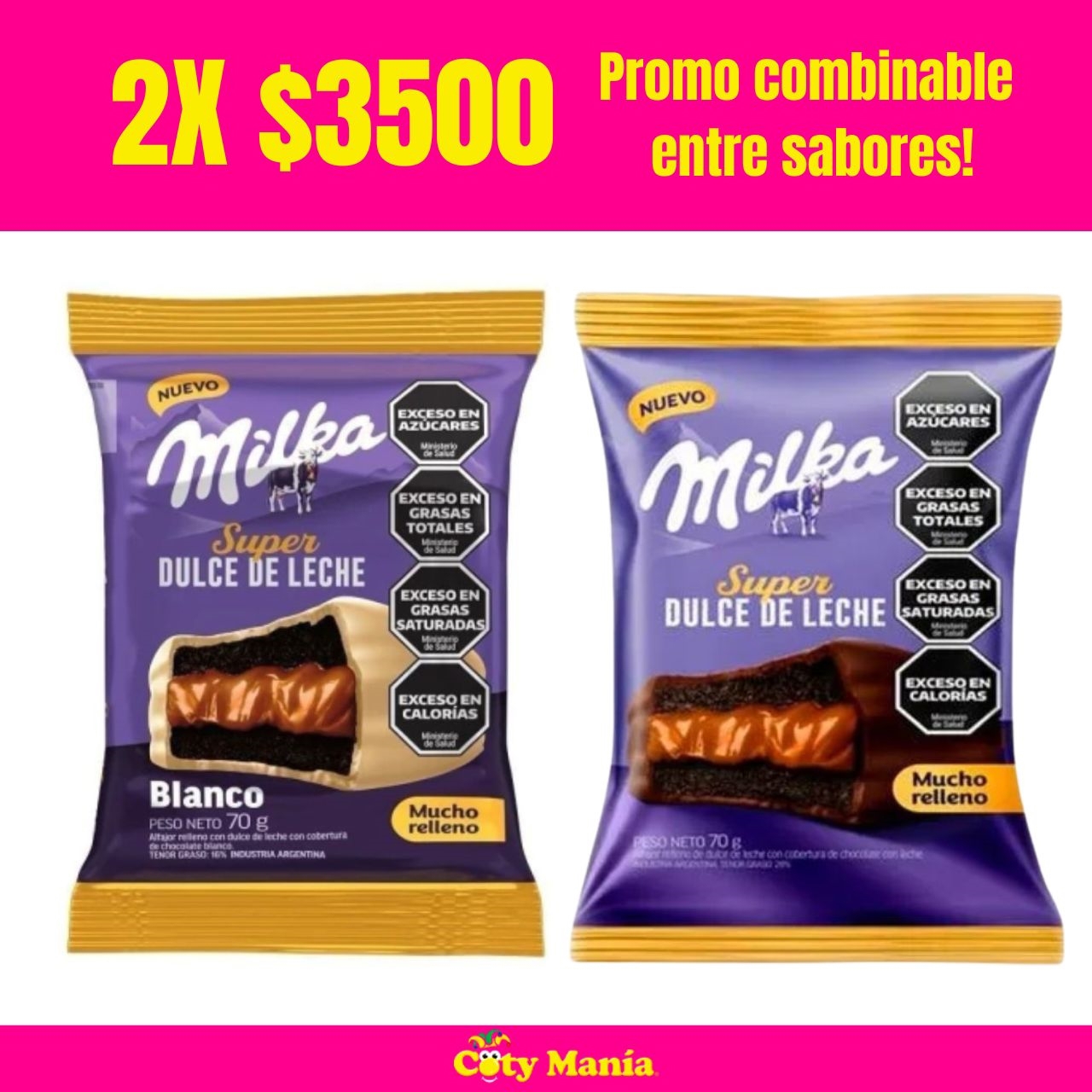 Alfajor Milka Super Dulce De Leche Negro X 70G