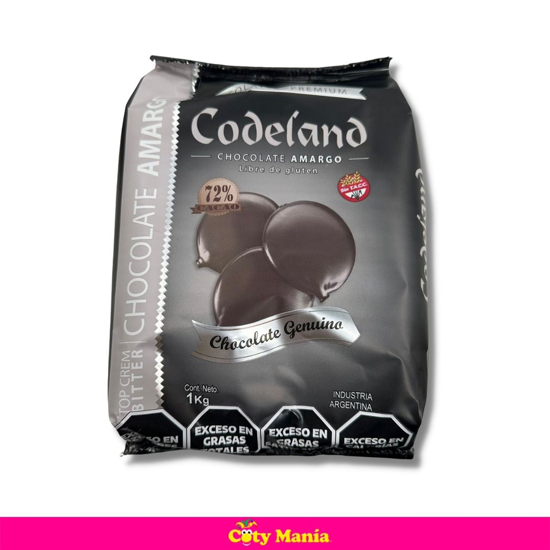 Chocolate Cobertura Amargo Top Crem 72% Codeland 1K